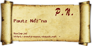 Pautz Nóna névjegykártya